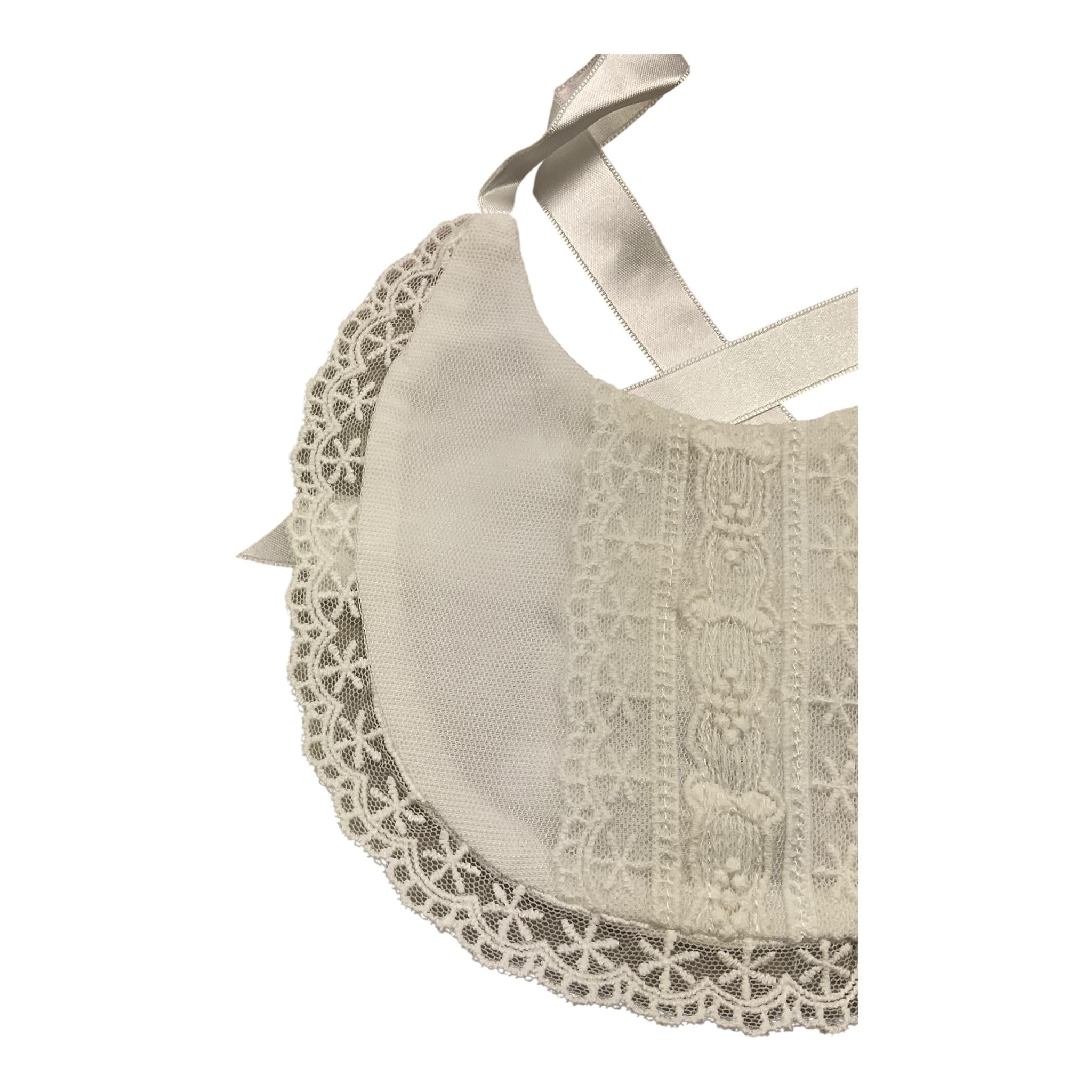 GRANLEI bavetta tinta unita con ricami Bianco per Neonata 224101 BIANCO GRANLEI 