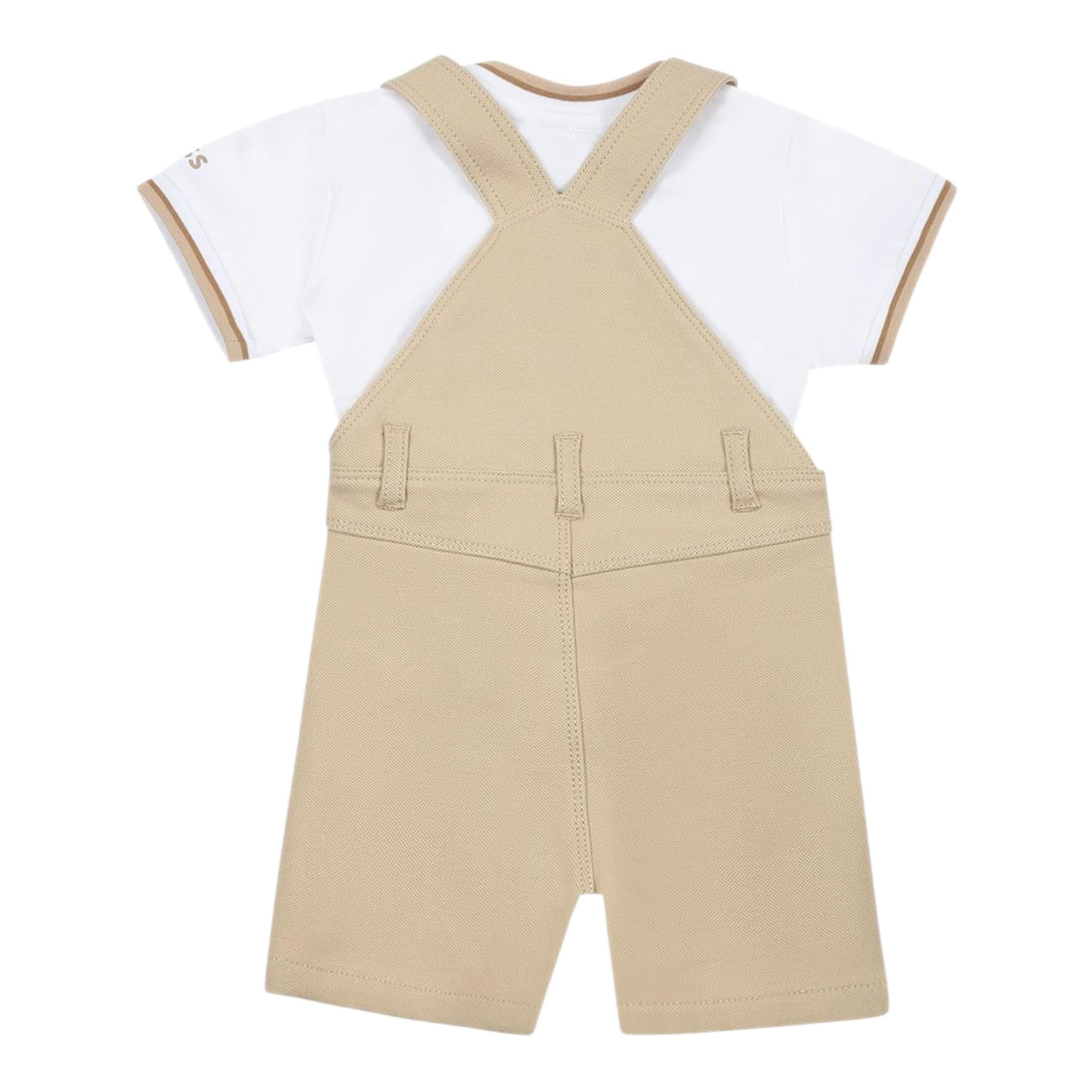 Boss Completo 2 Pezzi T-Shirt-Salopette per Neonato J52210 BEIGE BOSS 