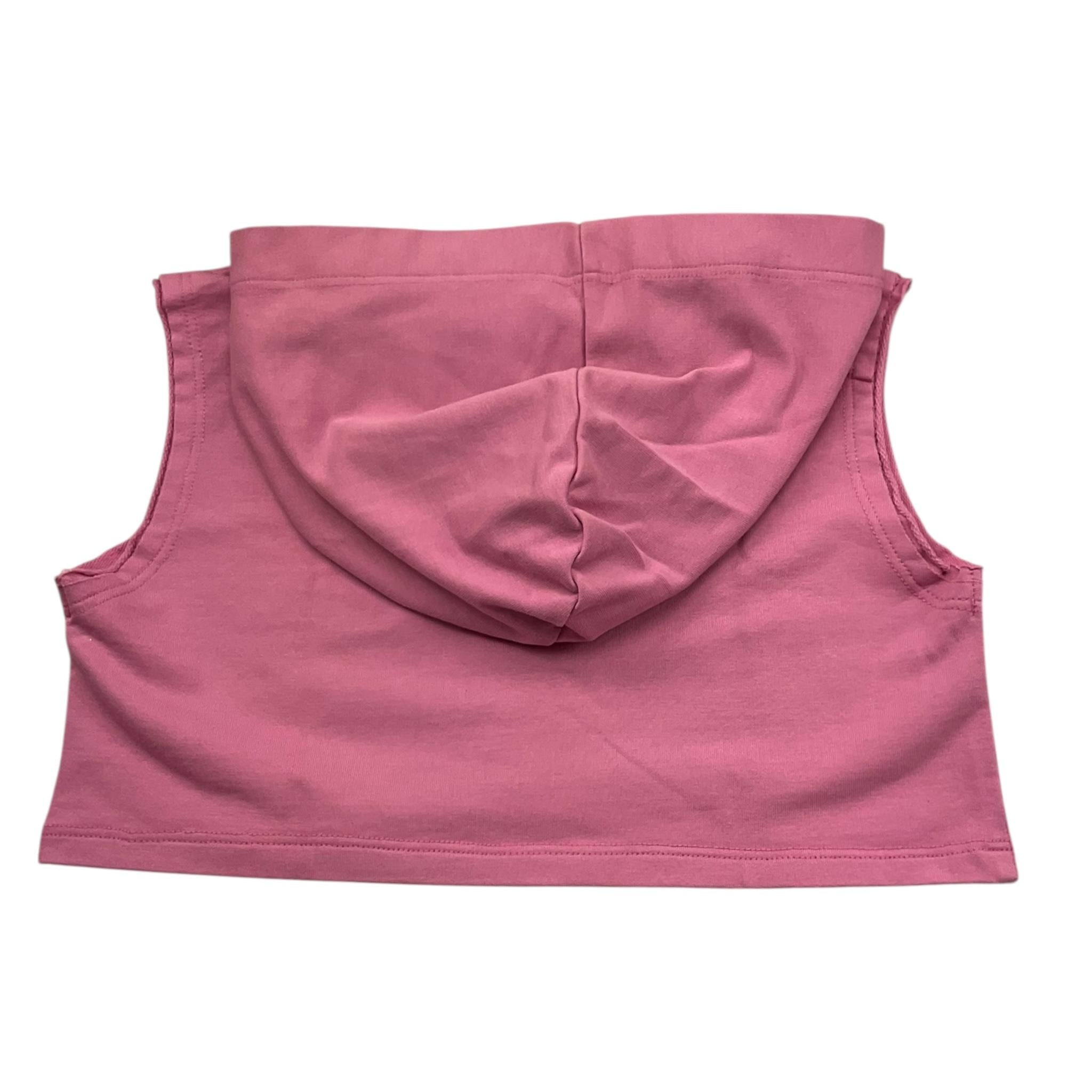 Please Felpa Giromanica Modello Crop con Cappuccio per Bambina MU00042G72 ROSA PLEASE 