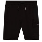 Calvin Klein Bermuda Tuta tinta unita con Logo Nero per Bambino IB0IB02440 NERO CALVIN KLEIN 