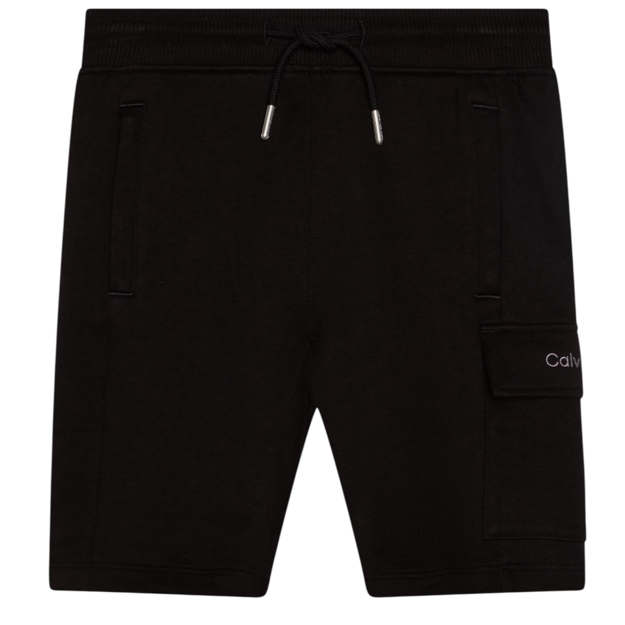 Calvin Klein Bermuda Tuta tinta unita con Logo Nero per Bambino IB0IB02440 NERO CALVIN KLEIN 