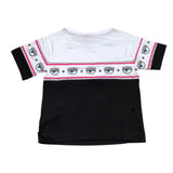 Chiara Ferragni T-Shirt Girocollo Bicolore Con Stampa Bianco/Nero Per Bambina