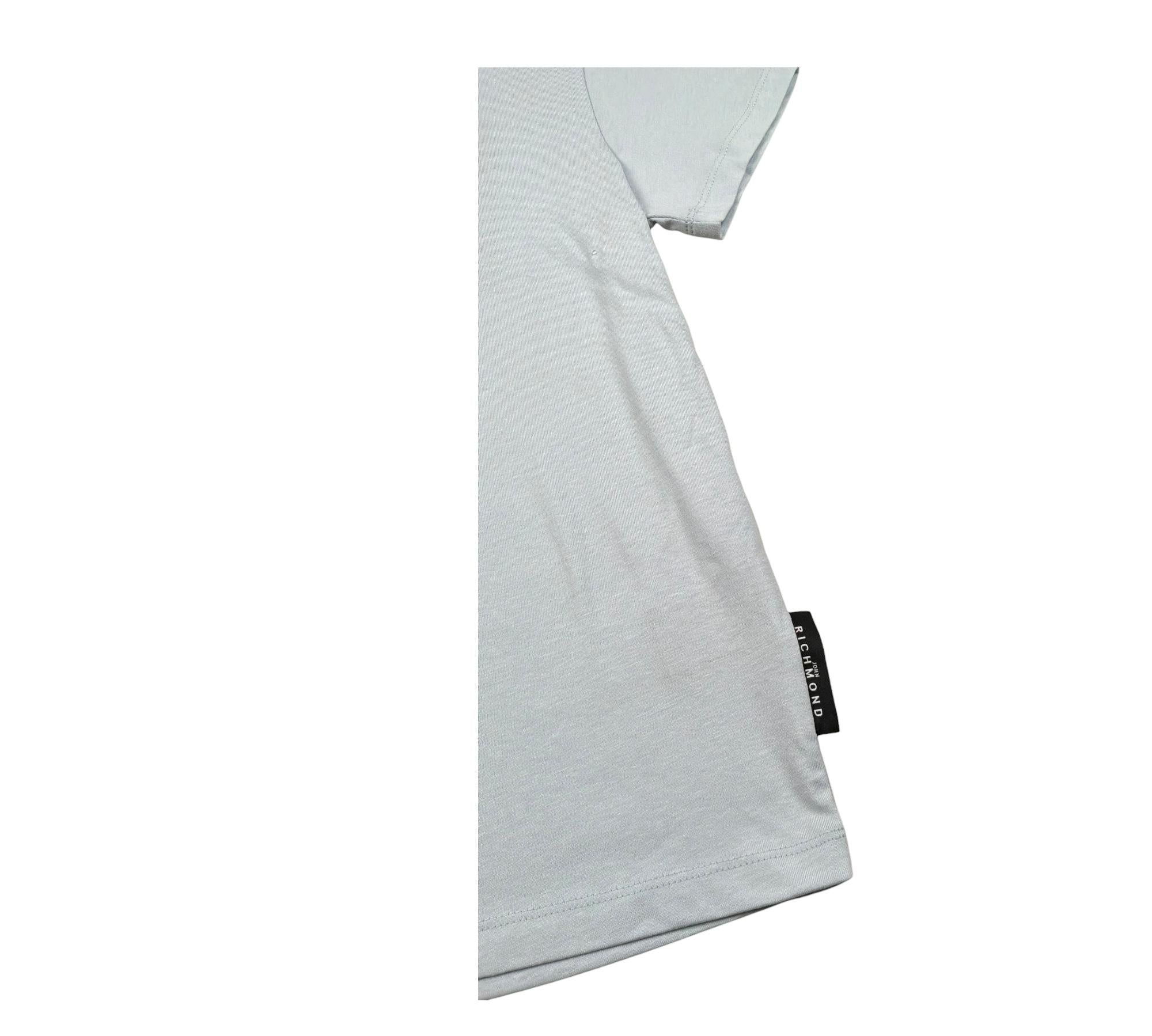 John Richmond T-Shirt Girocollo Tinta Unita con Logo per Bambino RGP26049TS AZZURRO JOHN RICHMOND 