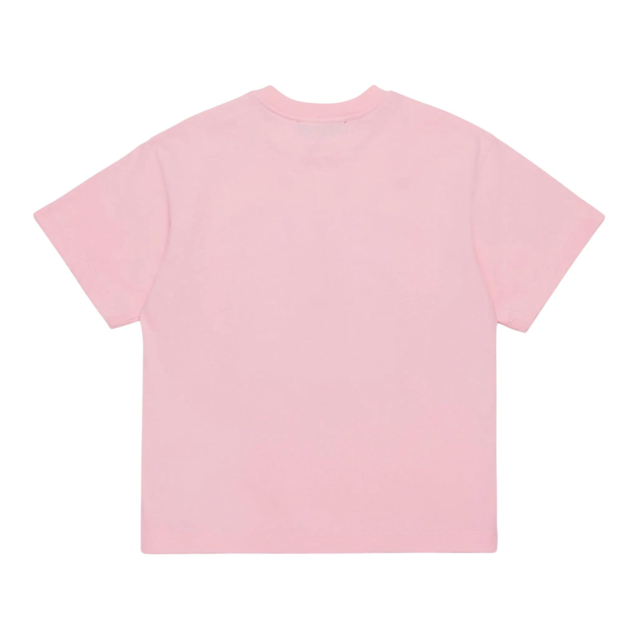 Max Mara T-Shirt Girocollo Tinta Unita con Stampa per Bambina MX0005 ROSA MAX MARA 