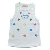 Saint Barth Canotta Tinta Unita con Stampa per Bambina BLUEJR BIANCO SAINT BARTH 