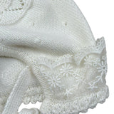 Granlei Cappello Tinta Unita con Ricami per Neonata 542 PANNA GRANLEI 