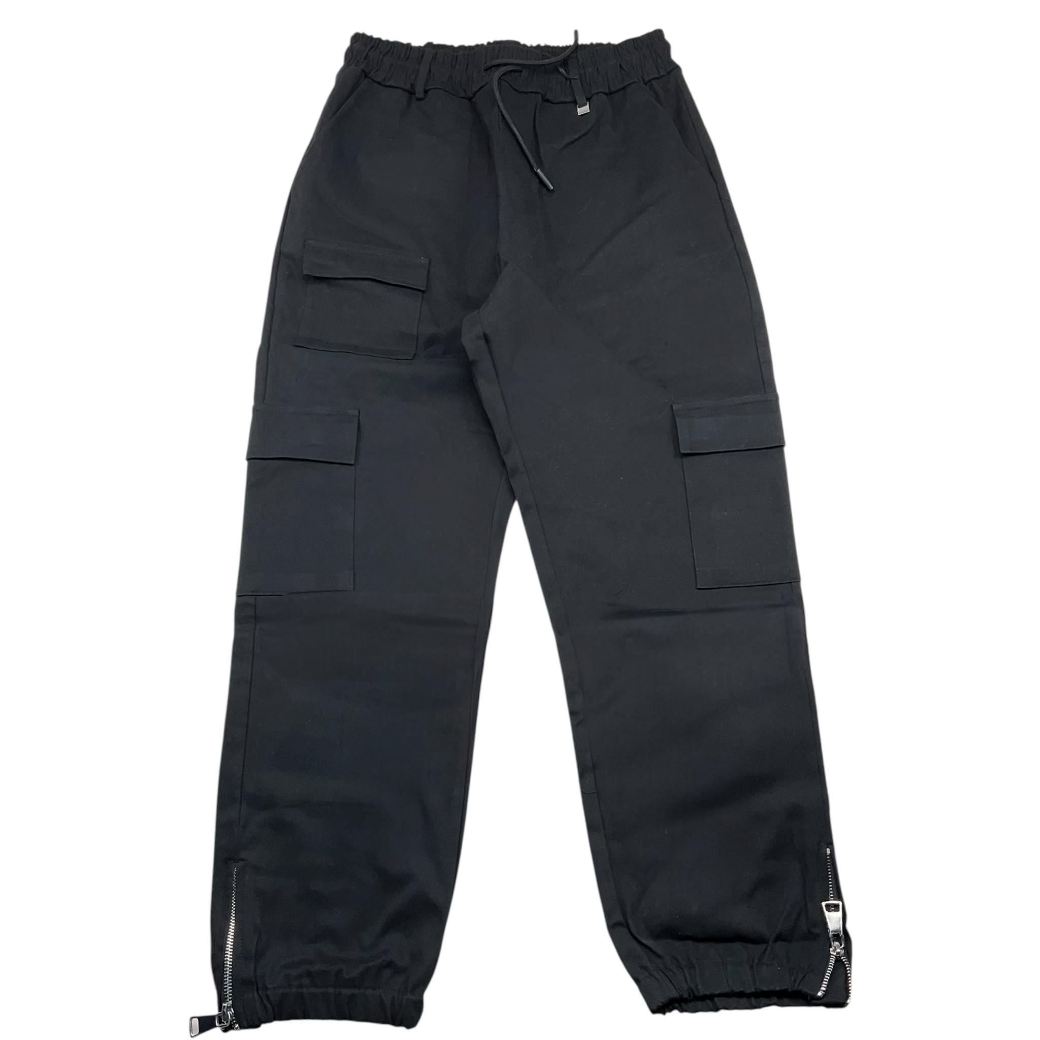 NEVER TOO pantalone tinta unita con elastico in vita Nero per Bambino NT2084R NERO NEVER TOO 