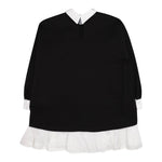 LU LU BY MISS GRANT abito manica lunga tinta unita con colletto in contrasto Nero per Bambina LL3090 NERO LU LU BY MISS GRANT 