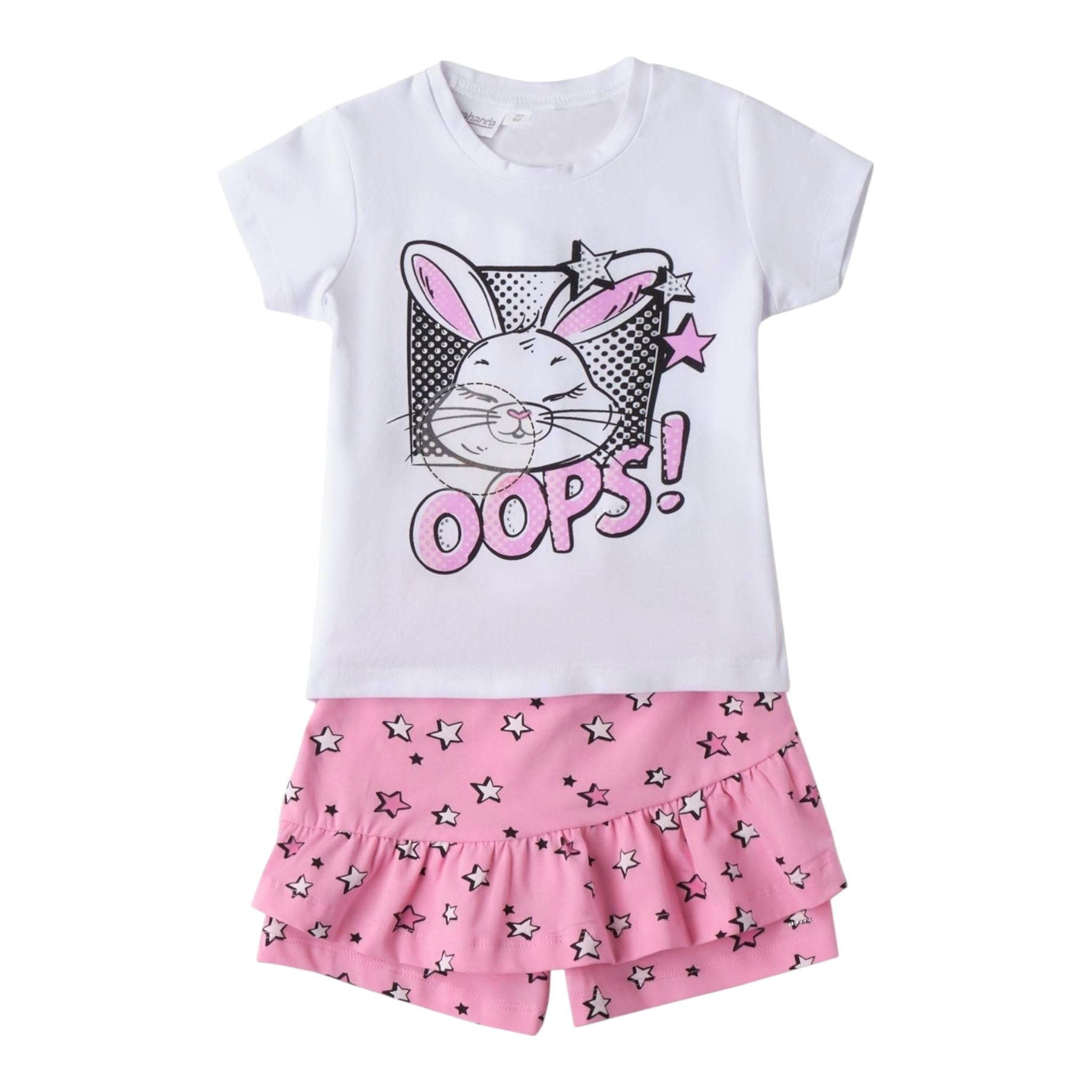 Sarabanda Completo 2 Pezzi T-Shirt-Short  per Bambina 0B2533 BIANCO SARABANDA 