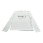 Vicolo Shirt Girocollo Tinta Unita con Brillantini per Bambina 3141M00060 BIANCO VICOLO 