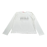 Vicolo Shirt Girocollo Tinta Unita con Brillantini per Bambina 3141M00060 BIANCO VICOLO 