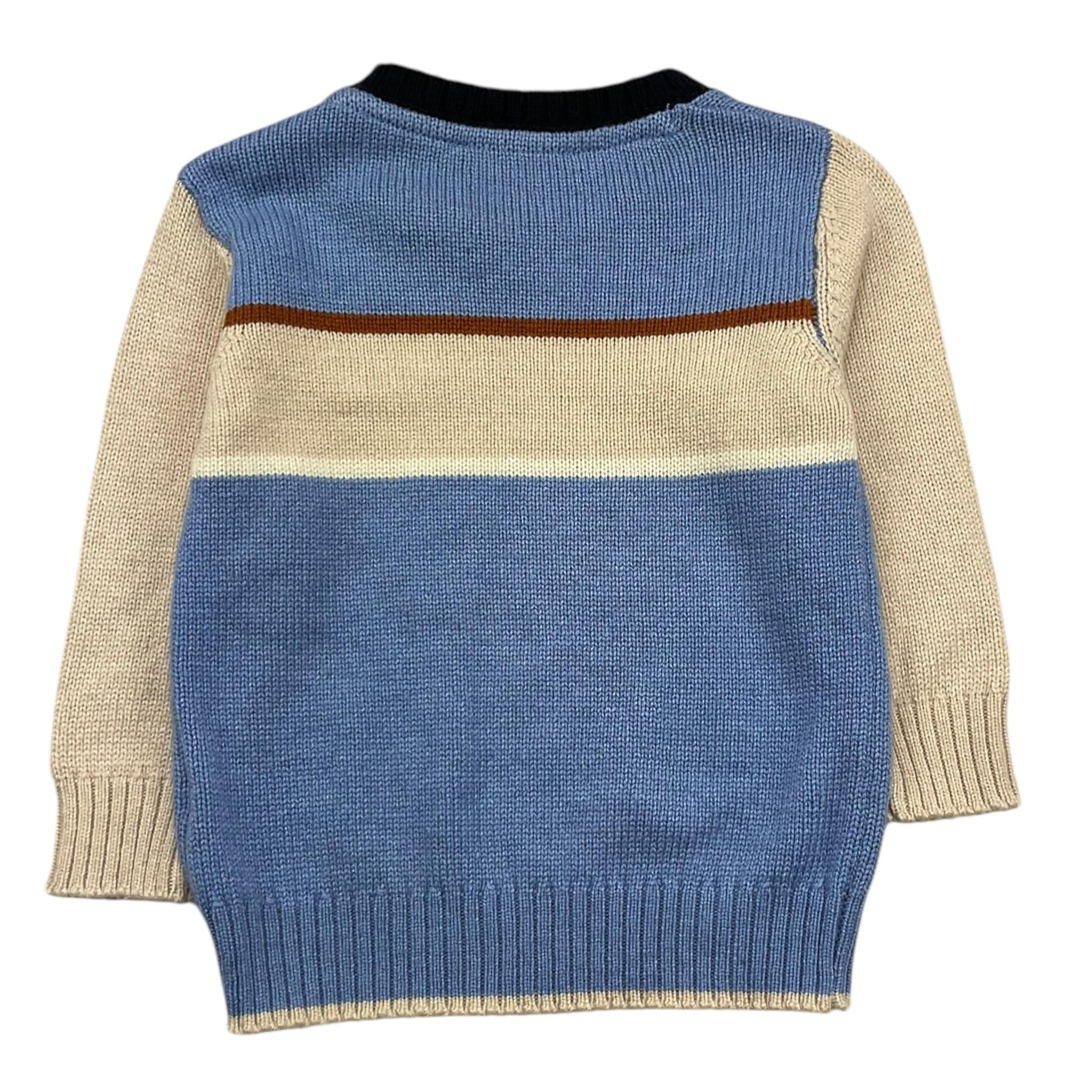 TRUSSARDI maglia girocollo tinta unita con maniche in contrasto Azzurro per Neonato TIA25103MA AZZURRO TRUSSARDI 
