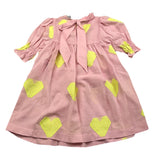 abito mezza manica tinta unita con ricami BS10WB058 ROSA PICCOLA LUDO 