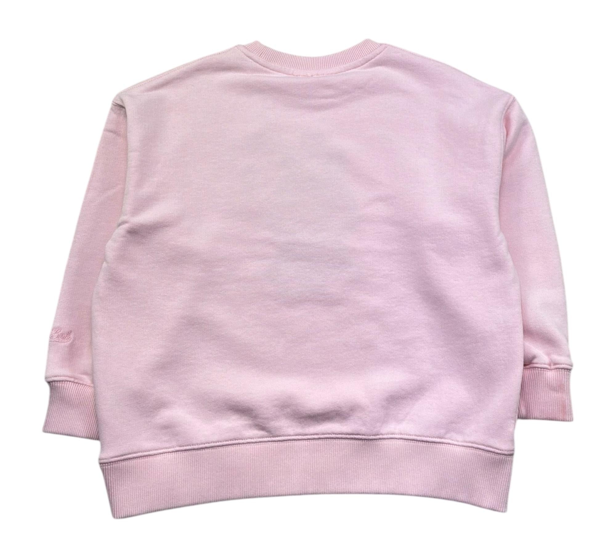 Saint Barth Felpa Chiusa Girocollo Tinta Unita con Ricami per Bambina BRIONY ROSA SAINT BARTH 