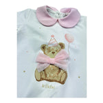 Le Bebe Pagliaccetto Mezza Manica Tinta Unita con Stampa per Neonata LBG6261 BIANCO LE BEBE 