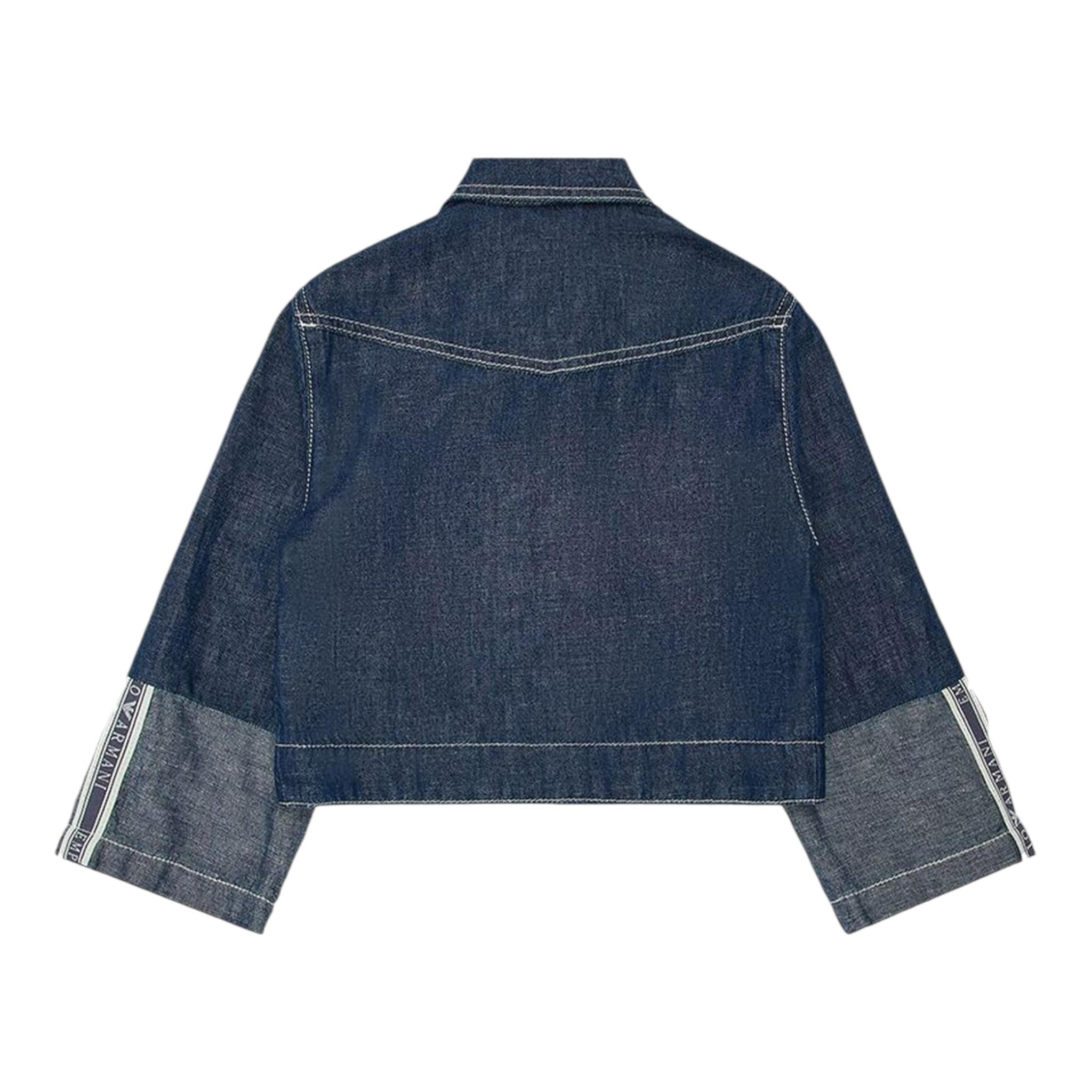 Emporio Armani Camicia Manica Lunga In Denim Tinta Unita per Bambino 3D3B08 BLU EMPORIO ARMANI 