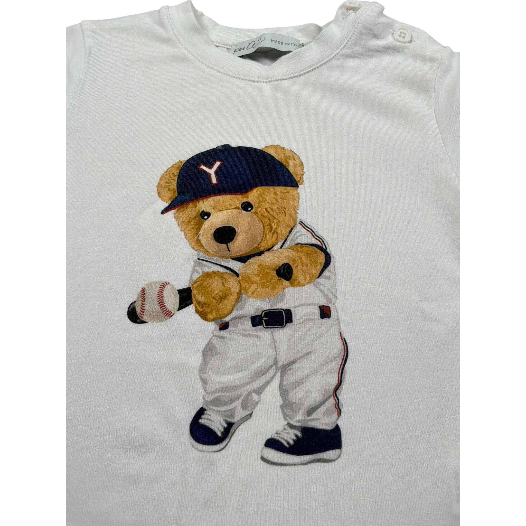 Per Te T-Shirt Girocollo Tinta Unit con Stampa Bianco per Bambino 341186J BIANCO PER TE 