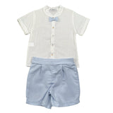 Calamaro Completo 2 Pezzi Camicia-Bermuda Bicolore per Bambino 17972 BIANCO/AZZURRO CALAMARO 