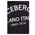ICEBERG felpa chiusa con cappuccio tinta unita con stampa logo Nero per Bambina MFICE5336JX NERO ICEBERG 