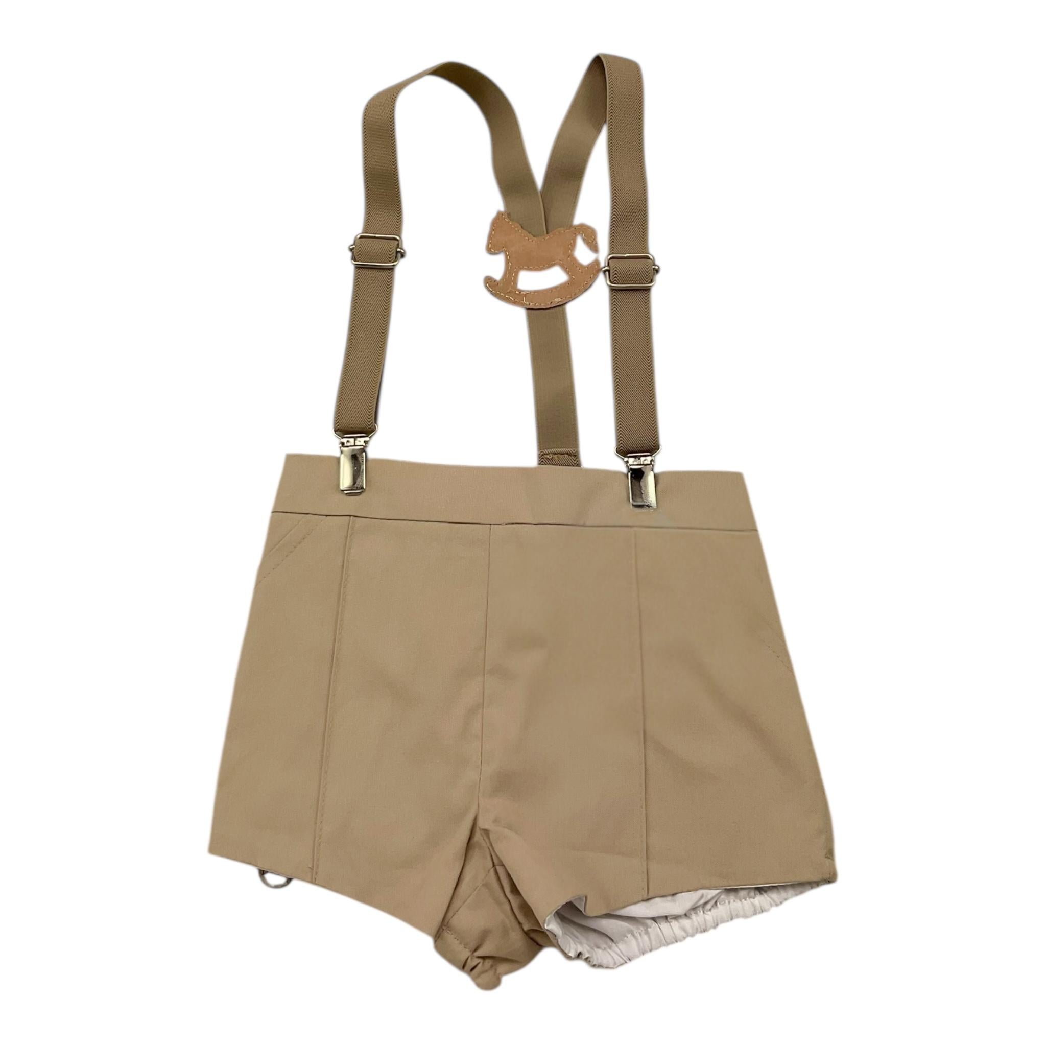 YOEDU salopette tinta unita modello bermuda Beige per Neonato 3984 BEIGE YOEDU 