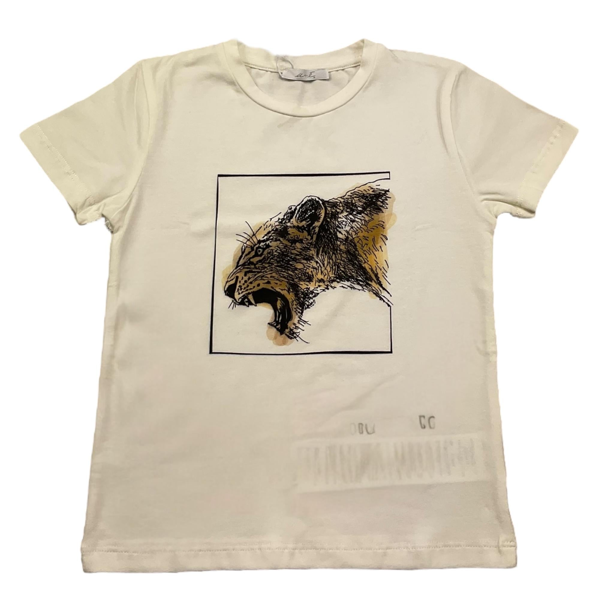 M+E' T-Shirt Girocollo Tinta Unita con Stampa per Neonato UEM0517N PANNA M+E' 