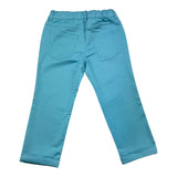 Moschino Pantalone Tinta Unita con Elastico In Vita e Logo Azzurro per Neonato