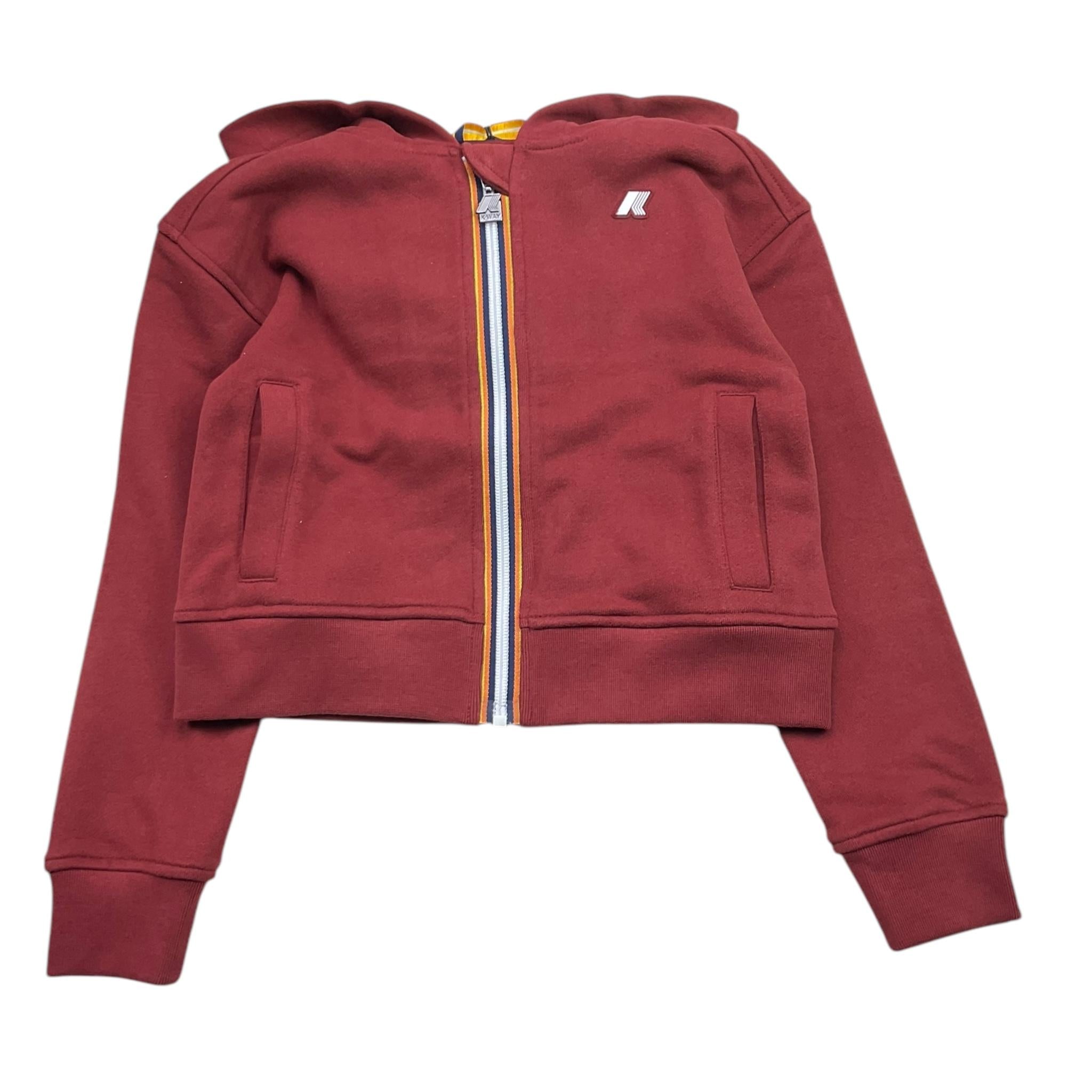K-WAY felpa tinta unita con zip e cappuccio Bordeaux per Bambino K41416W BORDEAUX K-WAY 