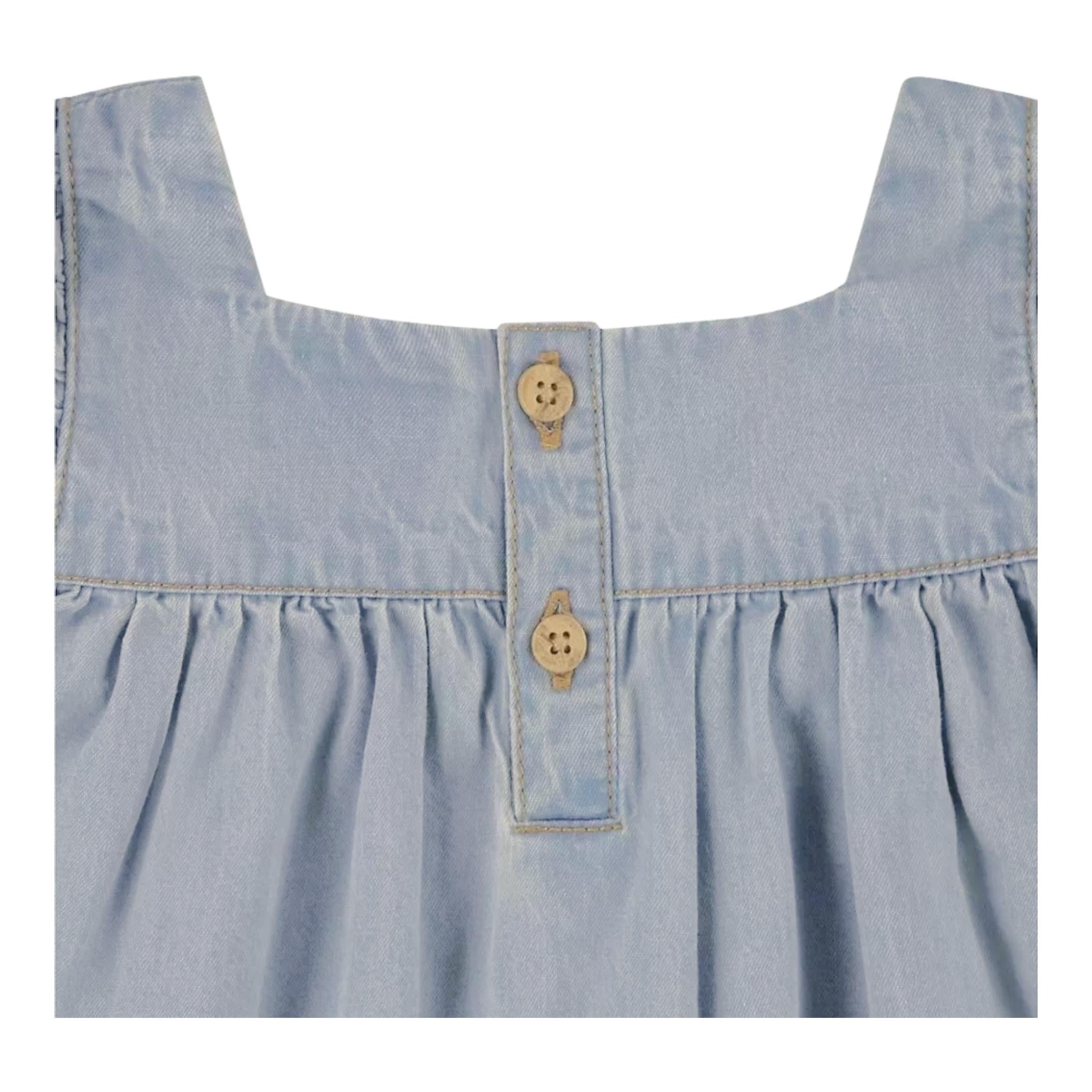 Levi'S Set Abito In Denim-Coulotte Tinta Unita per Neonata 1EK145 AZZURRO LEVI'S 