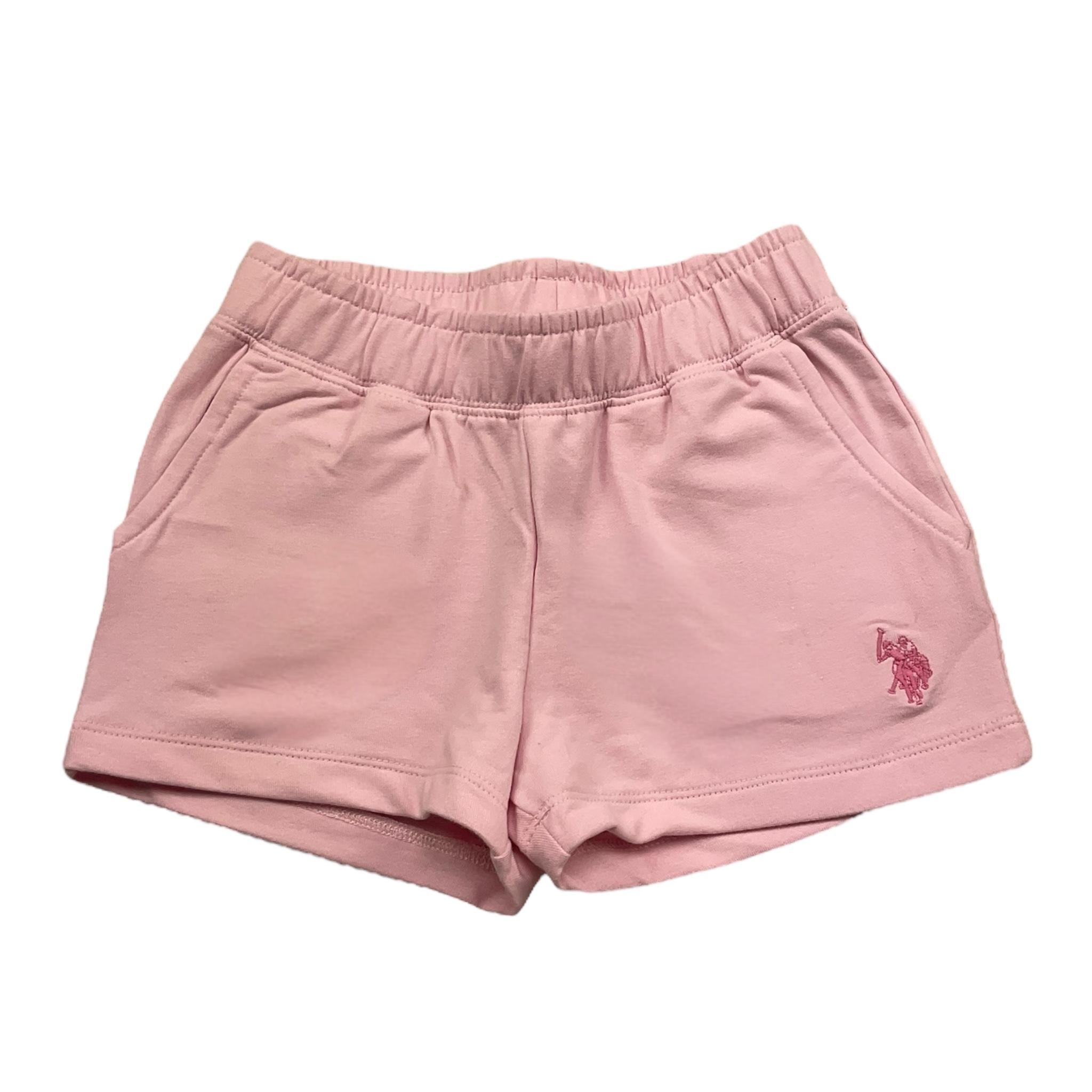 U.S. Polo Assn Short Tinta Unita con Logo per Bambina US41631001 ROSA U.S. POLO ASSN 