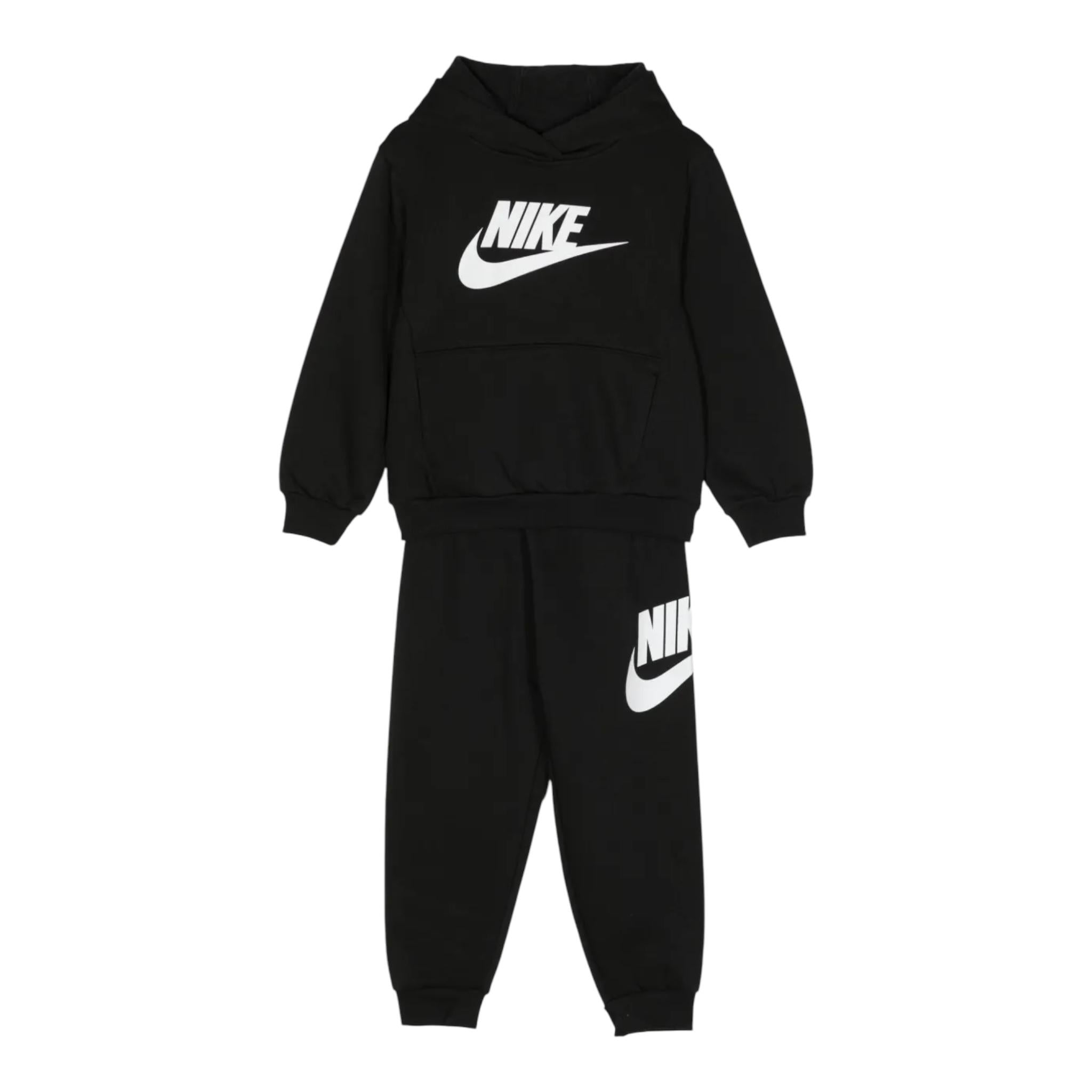 NIKE completo tinta unita 2pz felpa-pantalone Nero per Bambino 86L135 NERO NIKE 