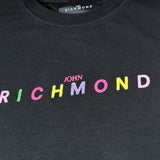 John Richmond Abito Mezza Manica Girocollo Tinta Unita con Stampa per Bambina RGP26023VE NERO JOHN RICHMOND 