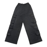 Dondup Pantalone Modello Cargo Tinta Unita Con Elastico In Vita Nero Per Bambina