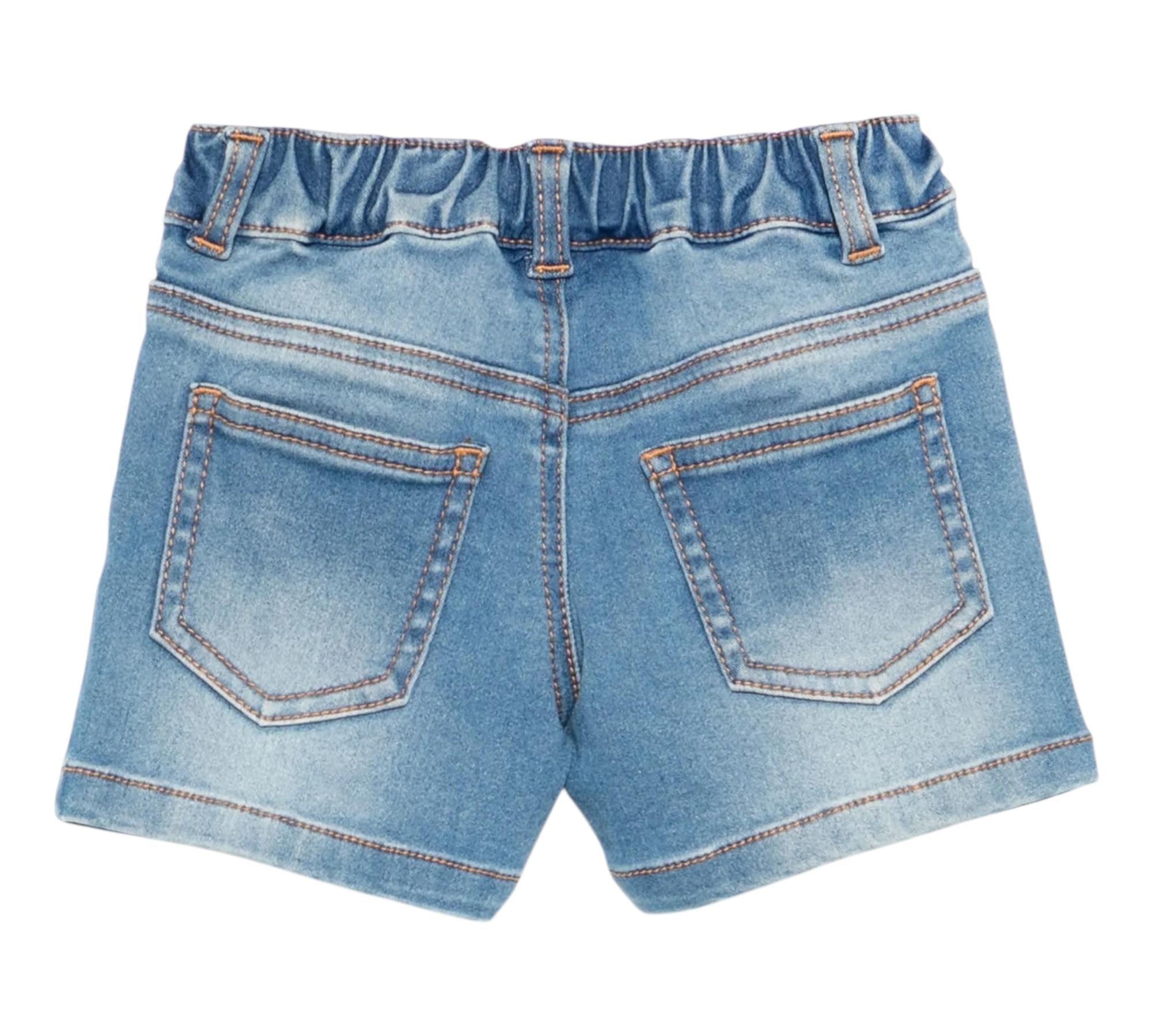 Moschino Bermuda Tinta Unita In Denim per Neonato MUQ01KX AZZURRO MOSCHINO 