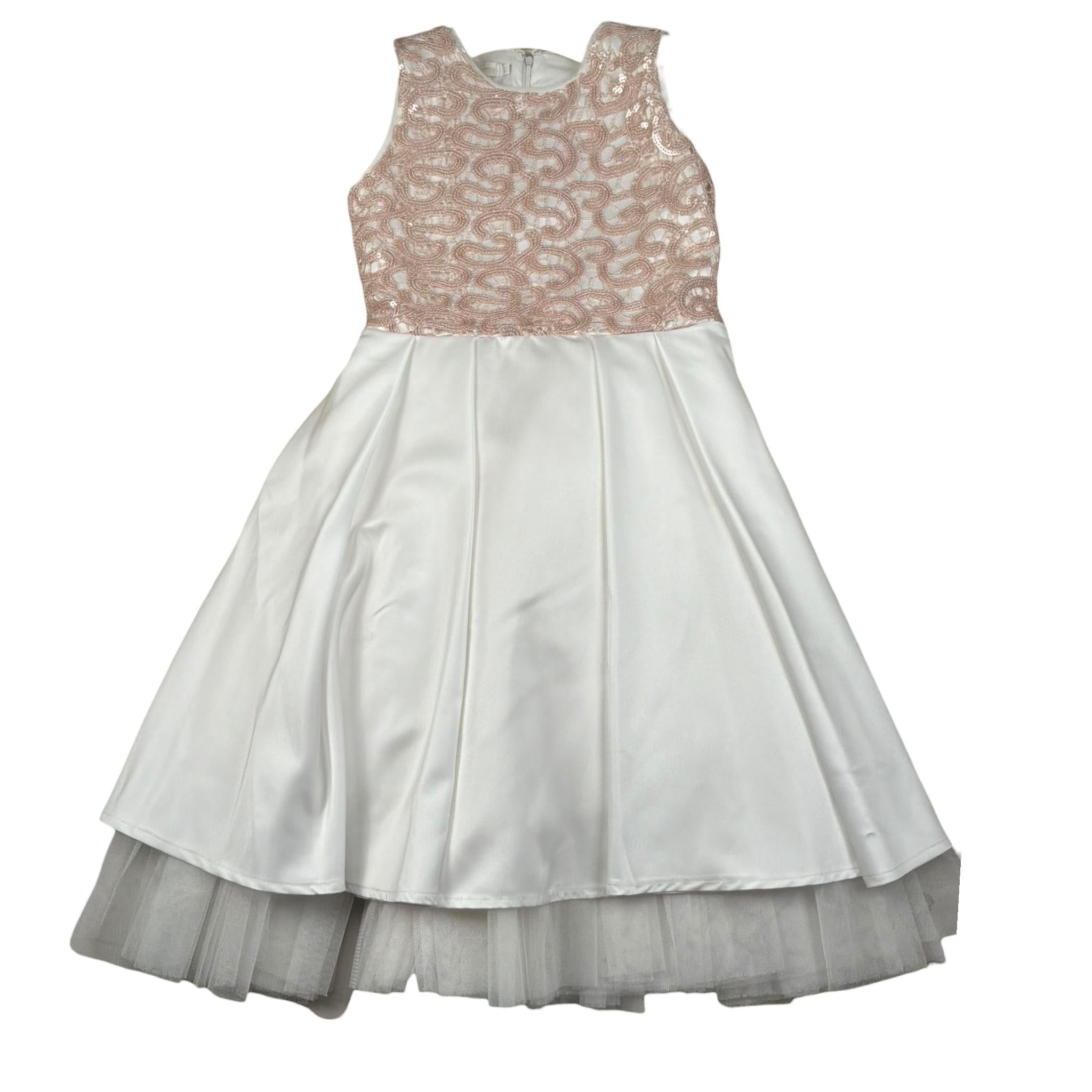 Les Gamins Abito Giromanica Tinta Unita con Paillettes per Bambino LG815637R BIANCO LES GAMINS 