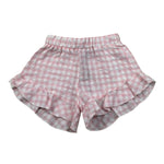 Please Short Fantasia Quadretti Bicolore per Neonata RE13273G71 BIANCO/ROSA PLEASE 