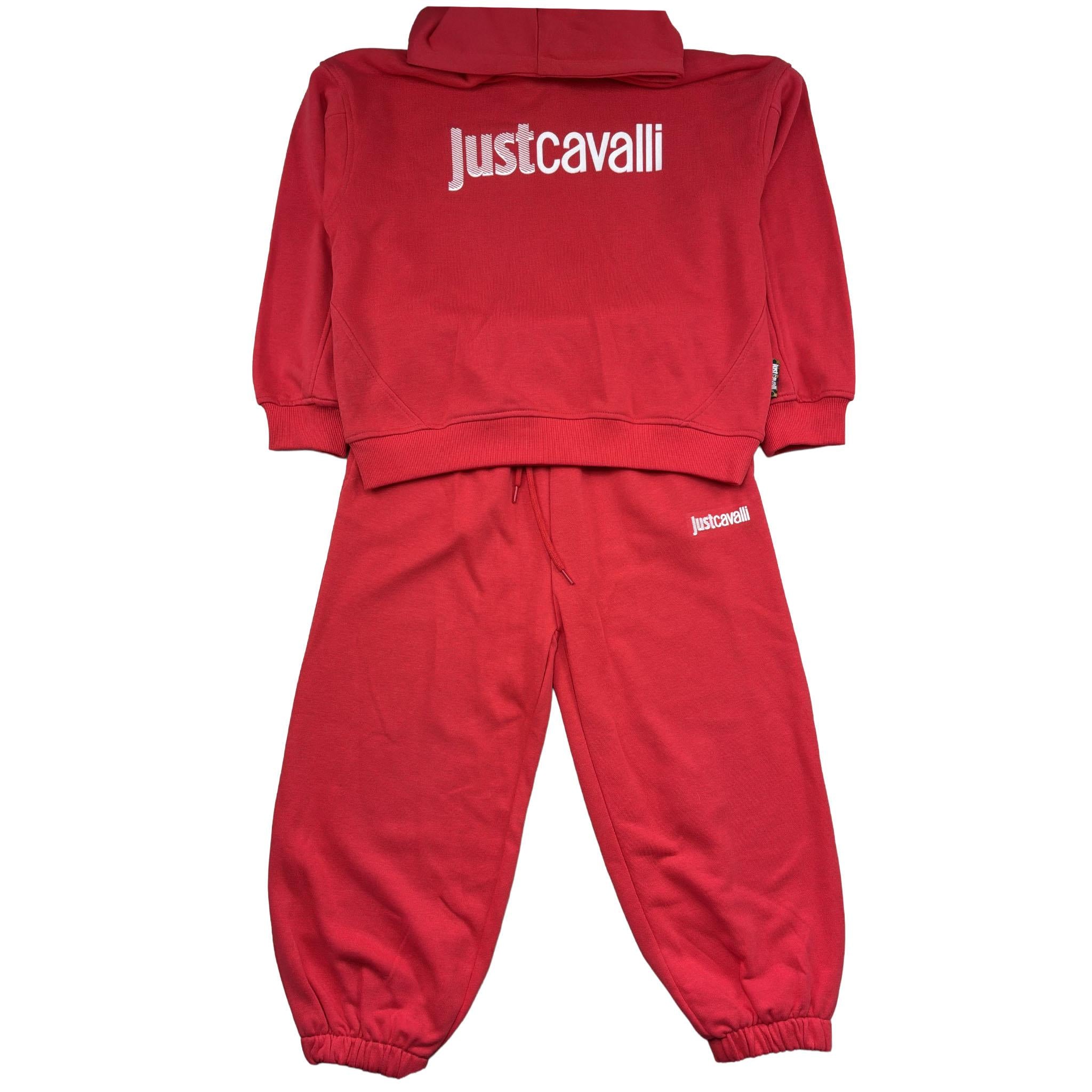 Just Cavalli Completo 2 Pezzi Felpa-Pantalone Tinta Unita per Bambino JGP26012CF ROSSO JUST CAVALLI 
