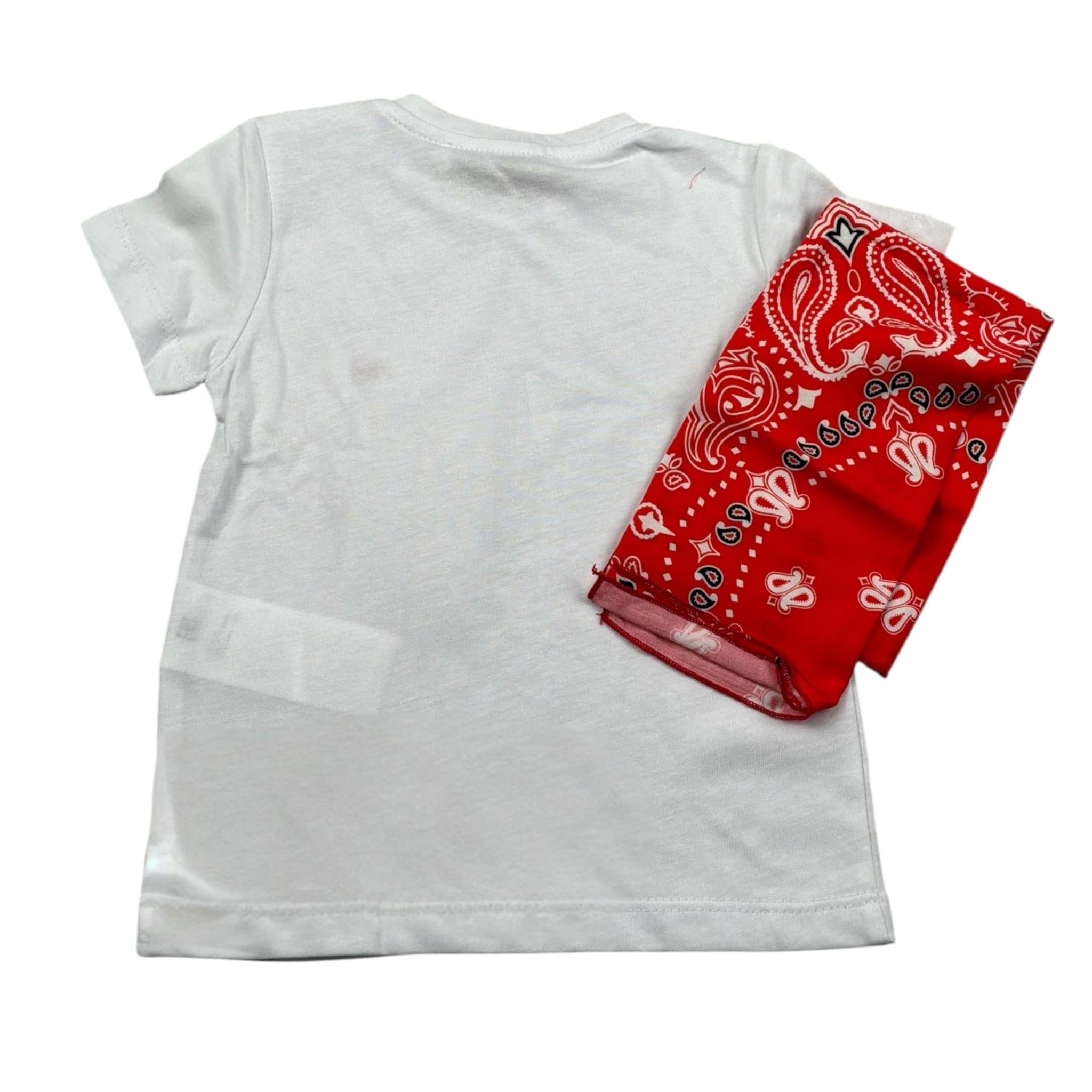 Manuel Ritz T-Shirt Girocollo Tinta Unita con Stampa E Bandana per Neonato MR3124X BIANCO MANUEL RITZ 