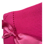 Juliana Coperta tinta unita con Fiocco Fuxia per Neonata J7021 FUXIA JULIANA 