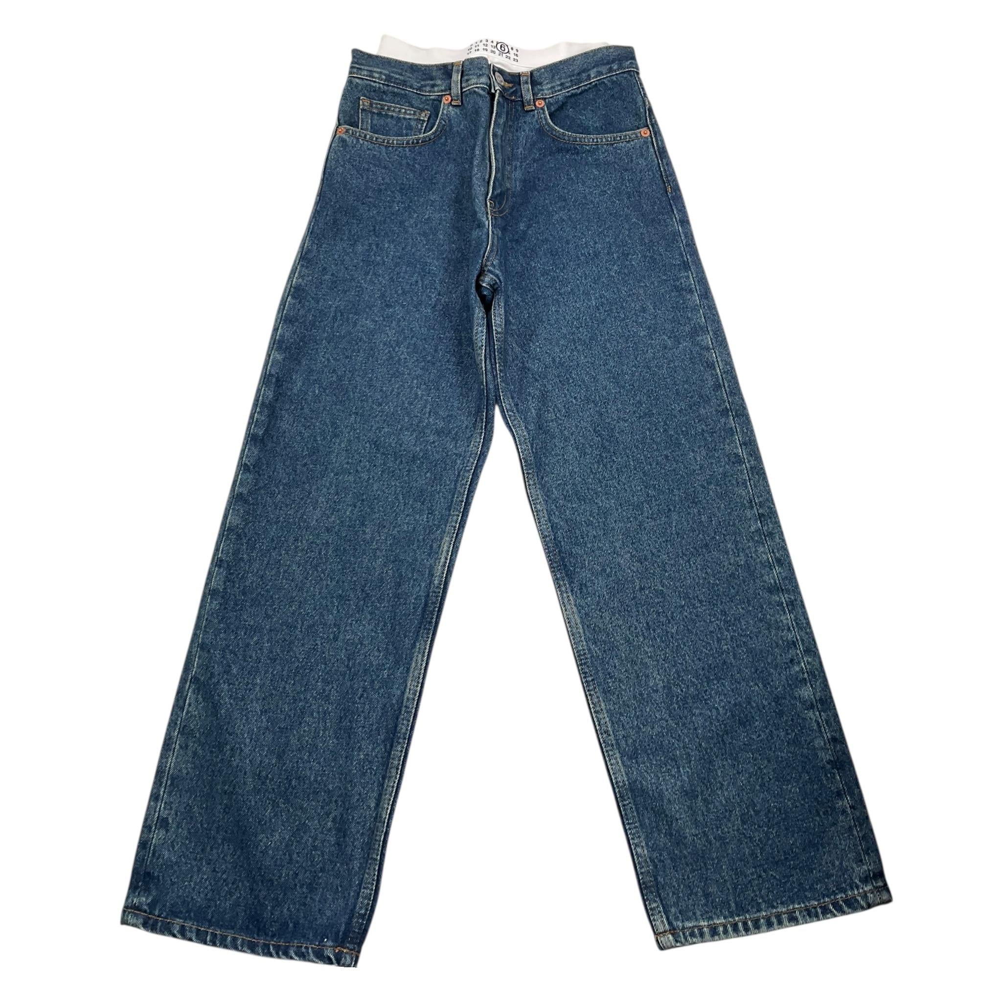 MAISON MARGIELA pantalone tinta unita cn elastico in contrasto Blu per Bambina M60632 BLU MAISON MARGIELA 