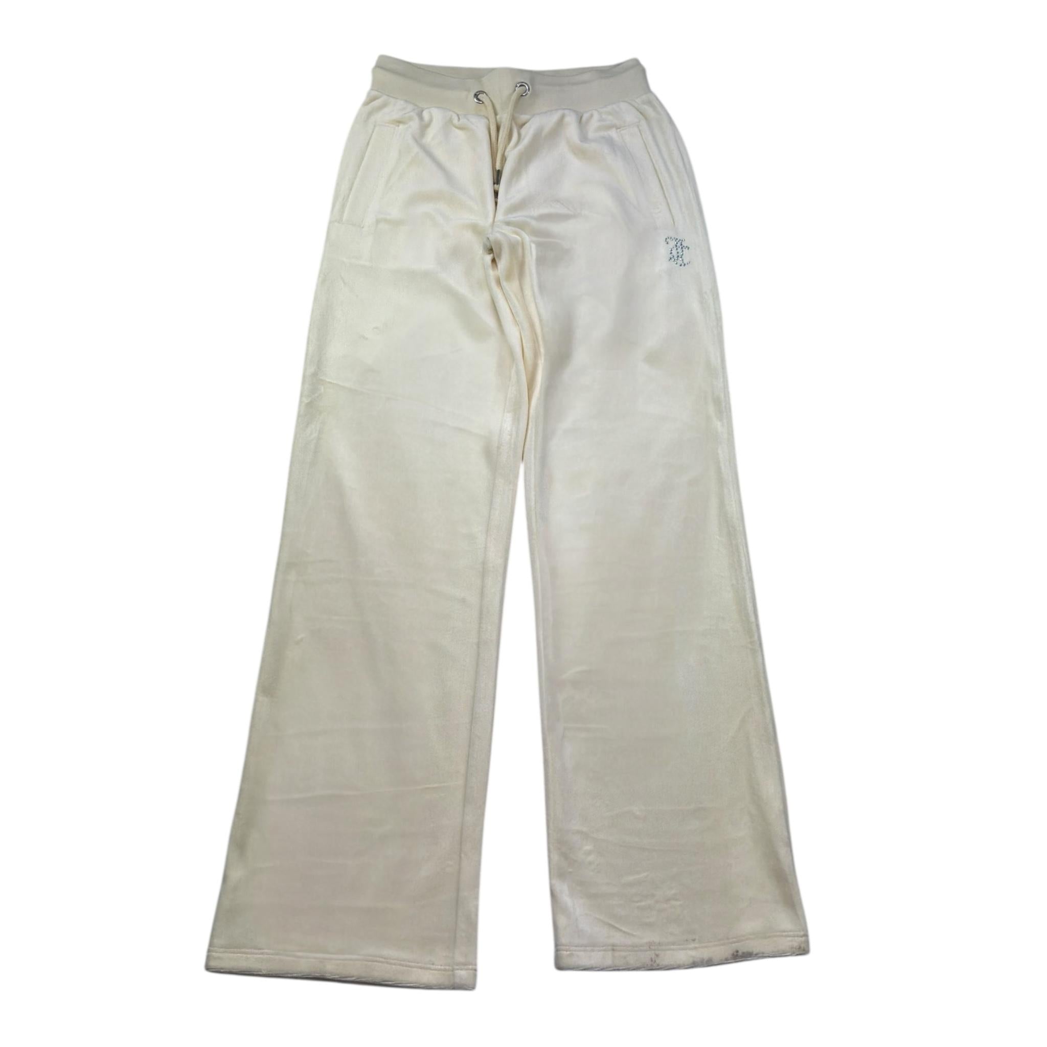 Juicy Couture Pantalone A Palazzo Tinta Unita In Velluto per Bambina JBX6746 PANNA JUICY COUTURE 