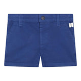 Carre'Ment Beau Bermuda Tinta Unita Con Elastico In Vita Blu Per Neonato