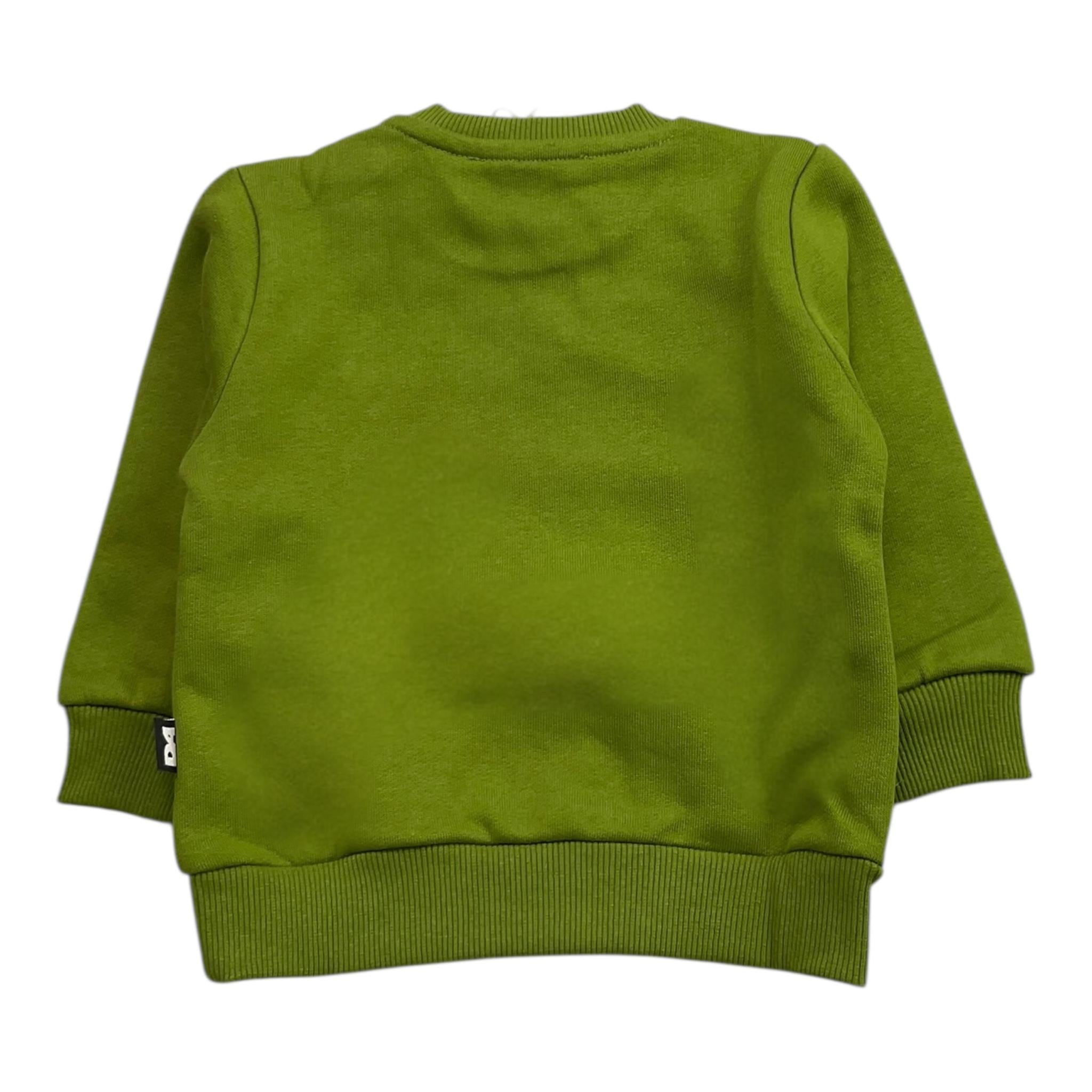 DANIELE ALESSANDRINI felpa girocollo tinta unita con stampa Verde per Neonato 1291F00063 VERDE DANIELE ALESSANDRINI 