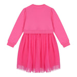 GUESS abito tinta unita girocollo con tulle Fuxia per Bambina K4YK09KB8R0 FUXIA GUESS 