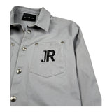 John Richmond Camicia Tinta Unita con Bottoni E Logo per Bambino RBP26212CA GRIGIO JOHN RICHMOND 