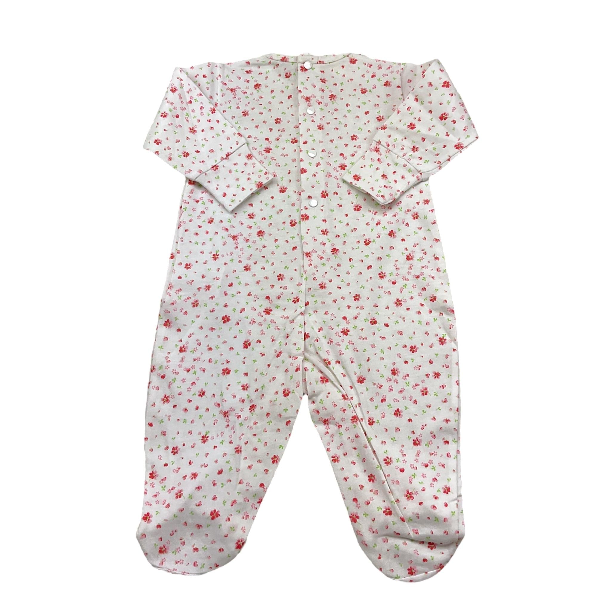 Picoti & Picota' Tutina Tinta Unita con Fantasia Fiori per Neonata PE1710402J00 BIANCO PICOTI & PICOTA' 