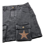 MARC ELLIS gonne in denim tinta unita con tasconi Nero per Bambina JMJSK00282X NERO MARC ELLIS 