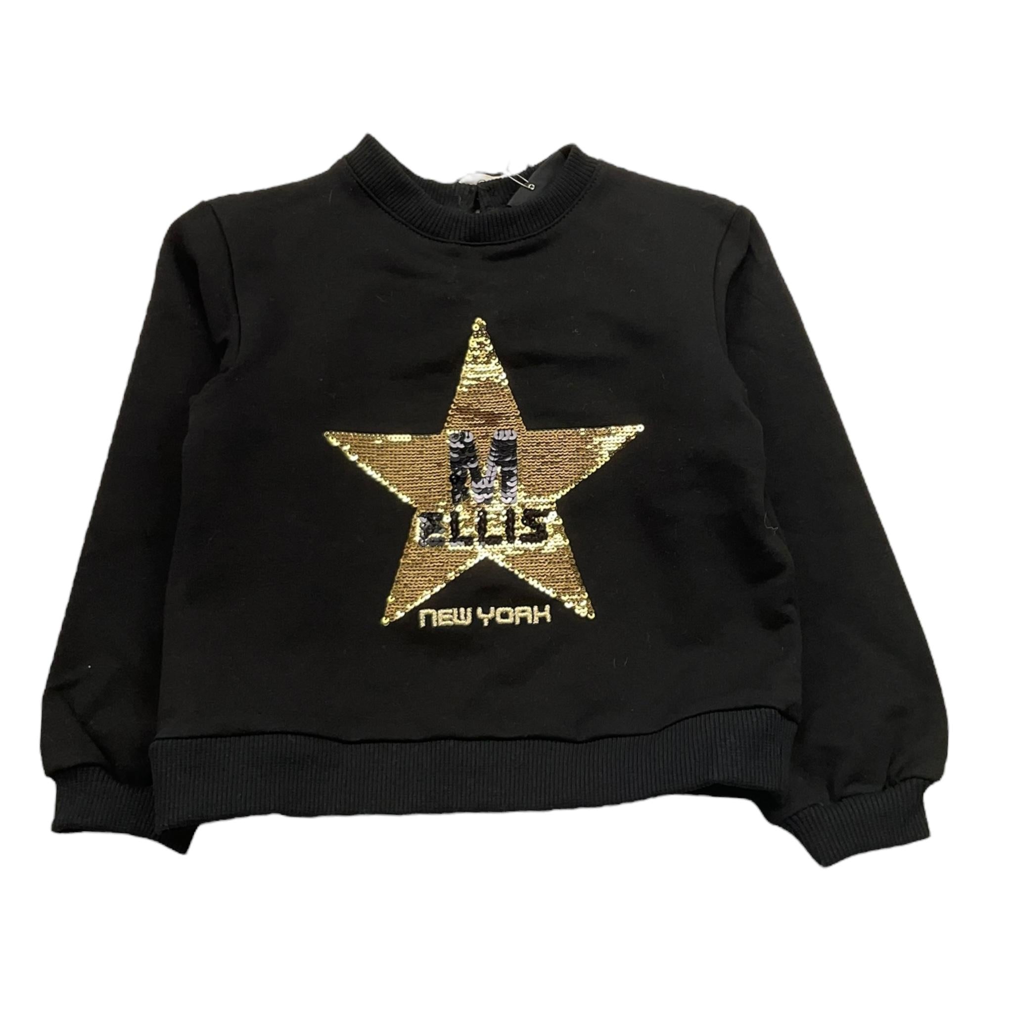 MARC ELLIS felpa chiusa girocollo tinta unita con paillettes Nero per Neonata JMNST15789 NERO MARC ELLIS 