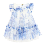 Angel'S Face Abito Mezza Manica In Tulle Bianco/Blu Per Neonata