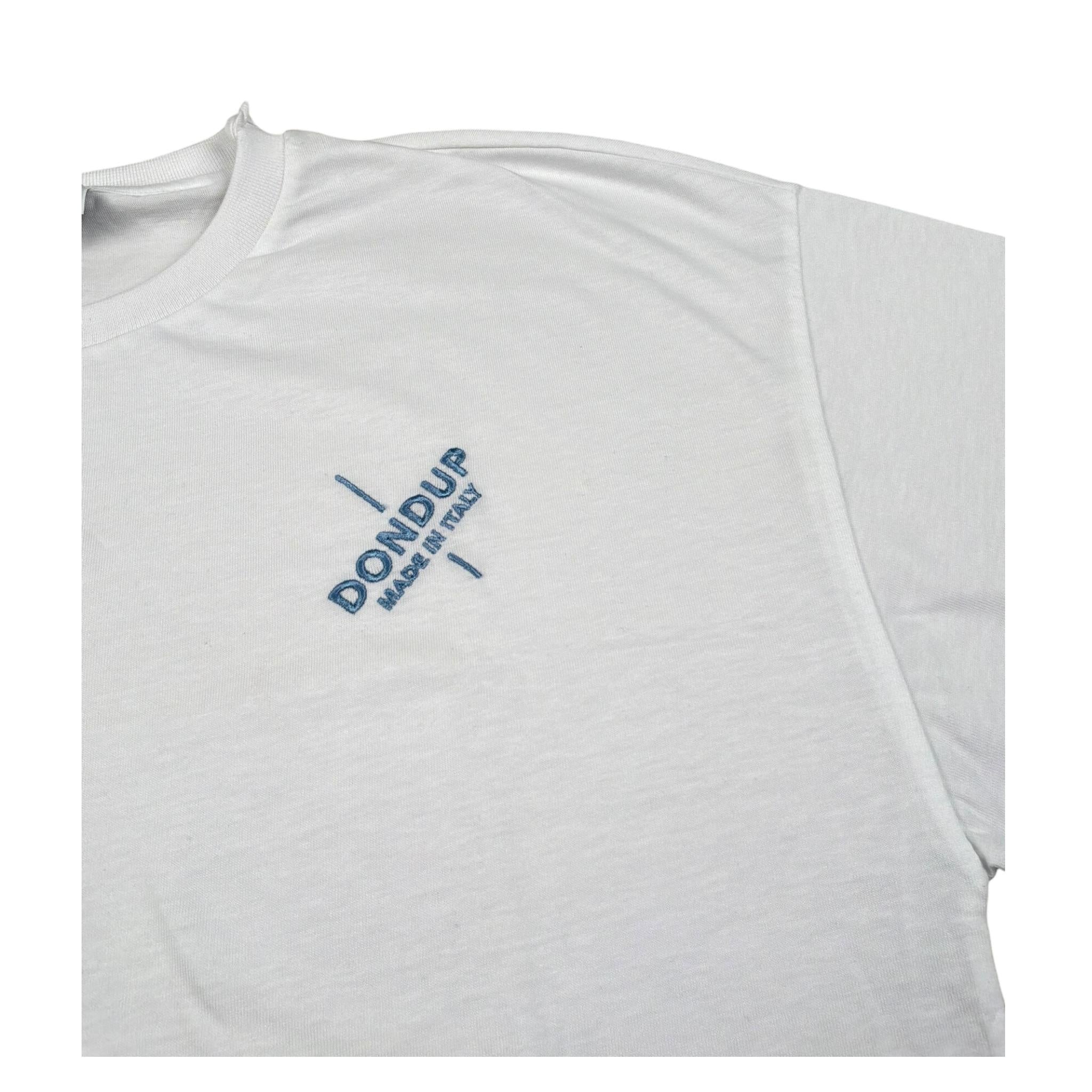 Dondup T-Shirt Girocollo Tinta Unita con Logo per Bambino DMTS033 BIANCO DONDUP 