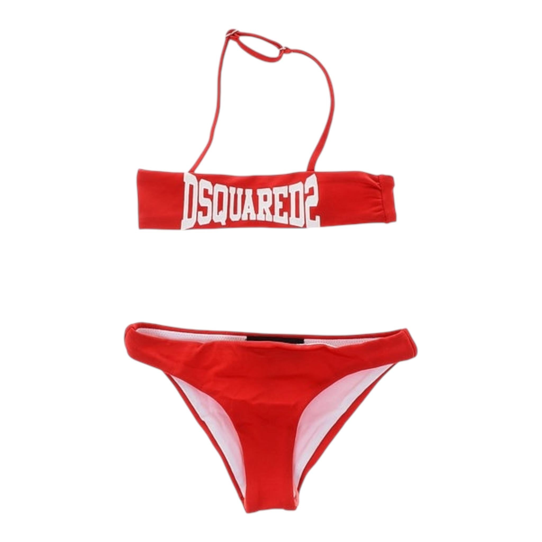 Dsquared2 Costume 2 Pezzi Fascia-Slip Tinta Unita per Bambina DQ0274 ROSSO DSQUARED2 